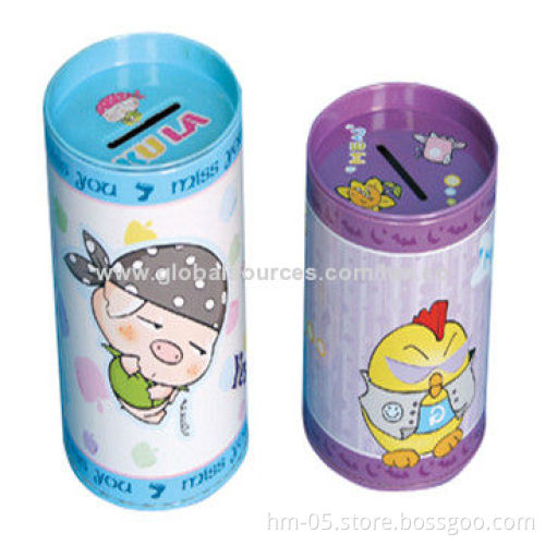 Container box with coin hole on the lid, can be used for cash box or promotional item choice